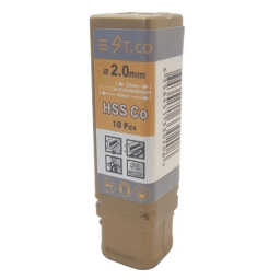 مته کبالت استیکو مدل Hssco سایز 2 میلی متر بسته 10 عددی