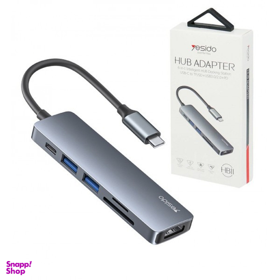 هاب 6 پورت USB-C یسیدو مدل HBII