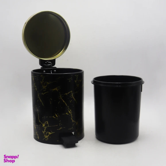 ست سطل زباله و فرچه بهازکالا مدل ماربل کد YPB-3L
