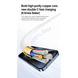 کابل دیتا 60 وات Type-C اوی مدل CL-220T 60W طول 2 متر