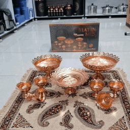 سرویس پذیرایی 9 مارچه مسی متین با سفره کد 1038
