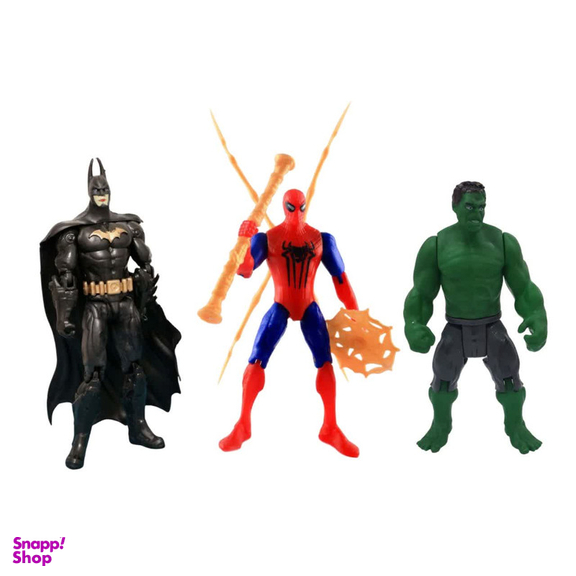 اکشن فیگور ناب سل مدل بتمن و هالک و مرد عنکبوتی ارتفاع 23 سانتی متر مجموعه سه عددی