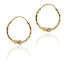 گوشواره طلا 18 عیار زنانه داریم مدل البرنادو 2 گوی طلایی