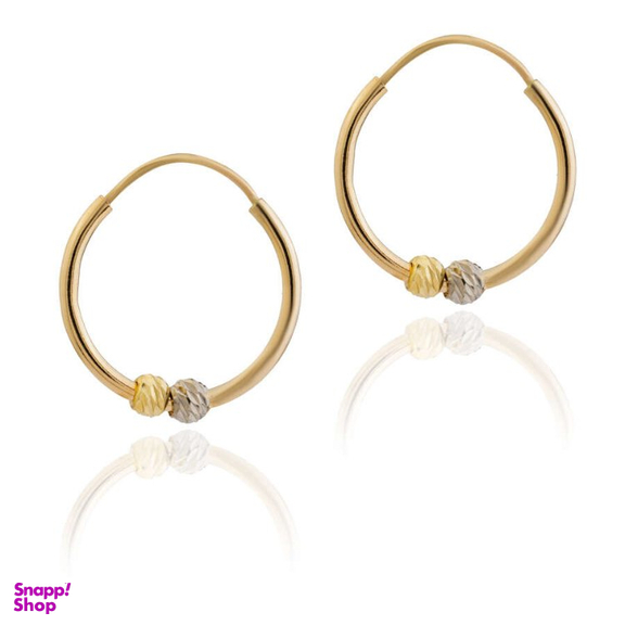 گوشواره طلا 18 عیار زنانه داریم مدل البرنادو 2 گوی طلایی