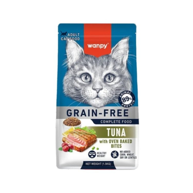 غذا خشک گربه بالغ ونپی مدل Grain Free طعم ماهی تن وزن 1.5 کیلوگرم