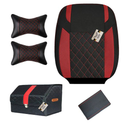 روکش صندلی خودرو سوشیانت مدل G مناسب پراید 131 به همراه پشت گردنی و نظم دهنده و دور فرمان