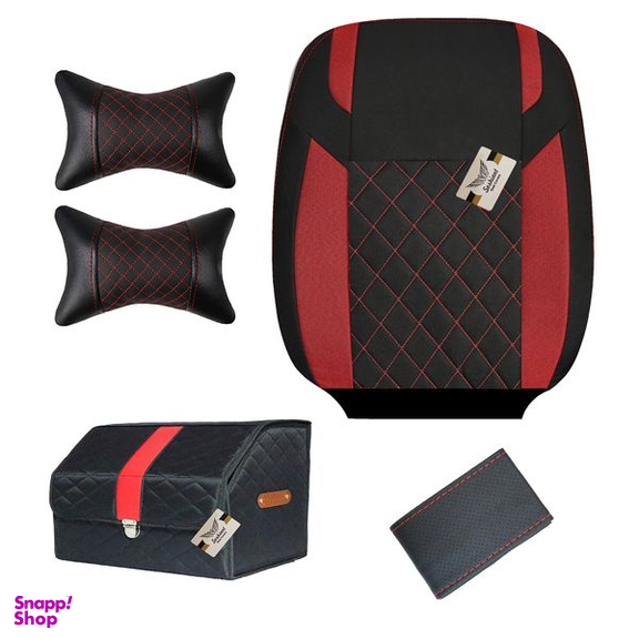 روکش صندلی خودرو سوشیانت مدل G مناسب پراید 131 به همراه پشت گردنی و نظم دهنده و دور فرمان