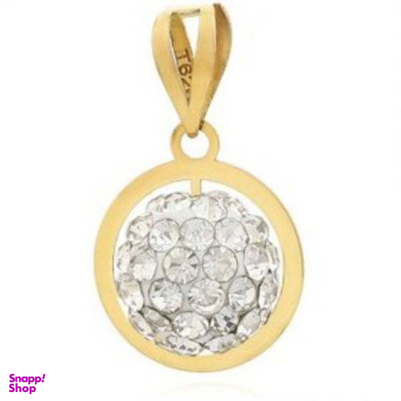 پلاک گردنبند طلا 18 عیار زنانه اپال گلد مدل گوی نقره ای سواروسکی کد sh0164