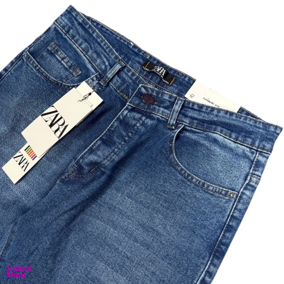 شلوار جین مردانه مدل اسلیم فیت طرح ZARA کد 10844 رنگ آبی
