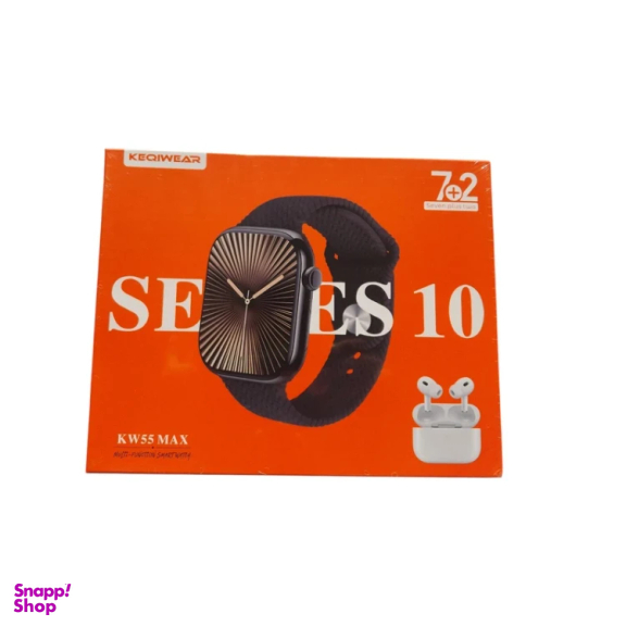 ساعت هوشمند و ایرفون بلوتوثی سری 10 کیکویر مدل KW55 MAX