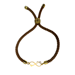 دستبند طلا 18 عیار زنانه پانسی طرح پنجه گربه و بینهایت کد Da5187