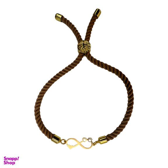 دستبند طلا 18 عیار زنانه پانسی طرح پنجه گربه و بینهایت کد Da5187