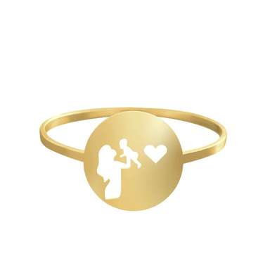 انگشتر طلا 18 عیار زنانه شمیم گلد گالری کد AA32 طرح مادر و کودک