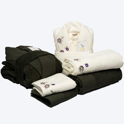 سرویس حوله پالتویی دو نفره مدل فلاور سایز 115 و 125