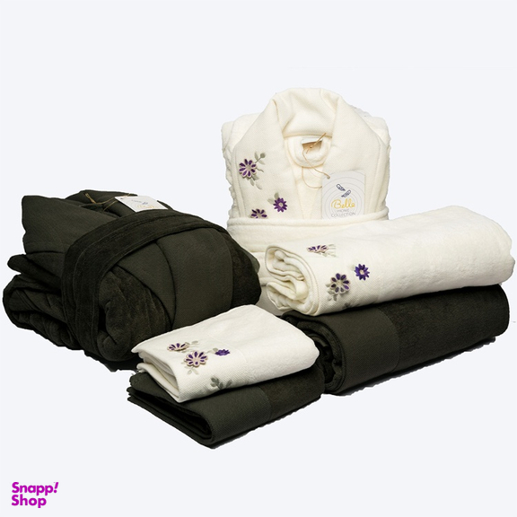 سرویس حوله پالتویی دو نفره مدل فلاور سایز 115 و 125