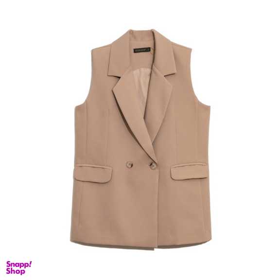 جلیقه رسمی زنانه برنس مدل نوژه رنگ نسکافه ای