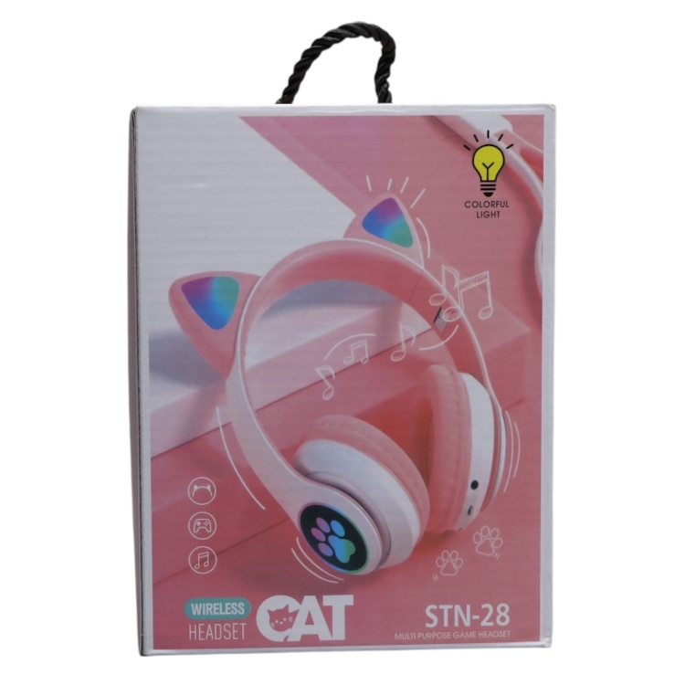 هدفون بلوتوثی طرح گربه مدل STN-28