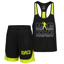 ست تاپ و شلوارک ورزشی مردانه کد 1551 رنگ مشکی سبز