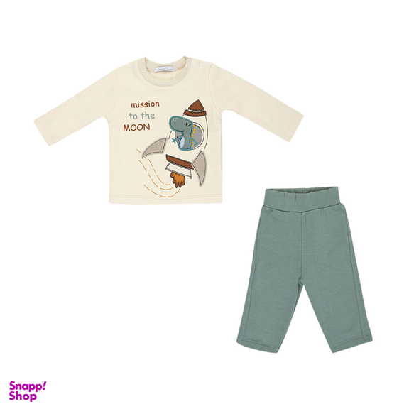 ست تیشرت آستین بلند و شلوار راحتی نوزادی فیورلا مدل فضانورد کد 25531