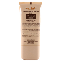 کرم ضدآفتاب سان سیف مدل کرم پودری و پایه آرایش پرایمری با SPF50 رنگ بژ رز گلد شماره NW20 حجم 40 میلی‌لیتر
