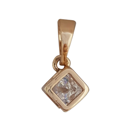 آویز گردنبند زنانه ژوپینگ مدل مکعب نگینی 491 رنگ طلایی