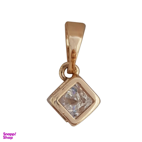 آویز گردنبند زنانه ژوپینگ مدل مکعب نگینی 491 رنگ طلایی