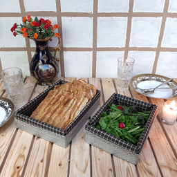 سبد نان و سبزی مدل چوب و چرم کد T1099T مجموعه 2 عددی