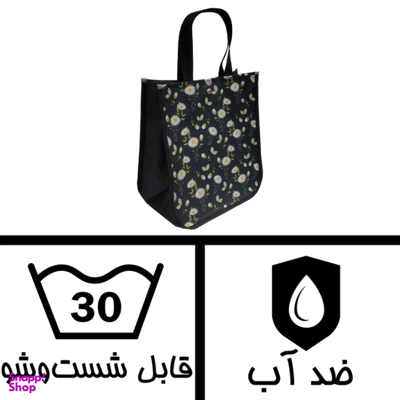 ساک دستی زنانه مدل دکمه ای طرح بابونه کد 02