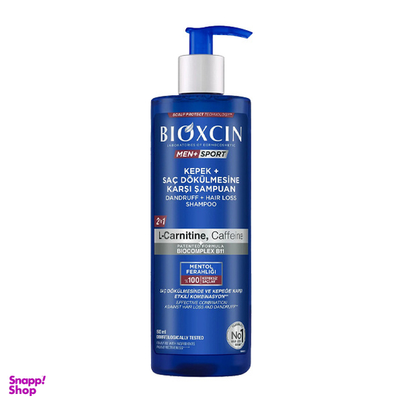 شامپو ضد شوره و ضد ريزش مو مردانه بيوكسين مدل Men + Sport حجم 500 میلی لیتر