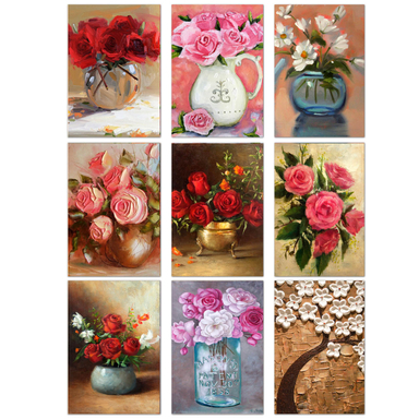 مگنت مدل بند انگشتی طرح گلدان کلاسیک مجموعه 9 عددی