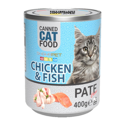 کنسرو گربه شهرپت مدل Chicken And Fish وزن 400 گرم