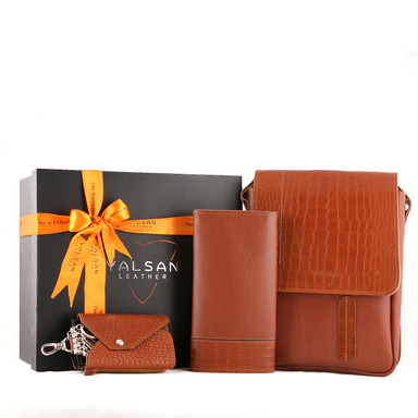 ست هدیه چرم یلسان مدل ماهان سه کد 059-PRL-ARN-PRM