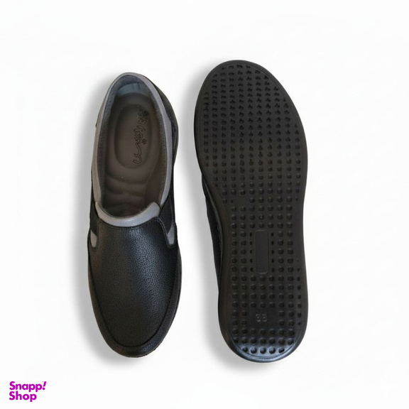 کفش روزمره زنانه چرم راديس مدل ملو کد 687-MC رنگ مشکی