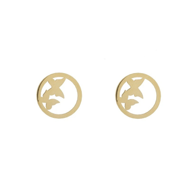 گوشواره میخی طلا 18 عیار زنانه وی وی گلد گالری مدل پروانه ای 0039