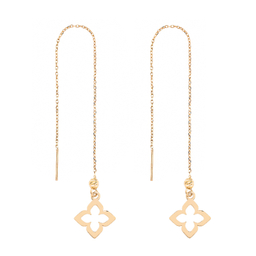 گوشواره طلا 18 عیار زنانه میلی گالری مدل بخیه ای طرح گل کد MT1367