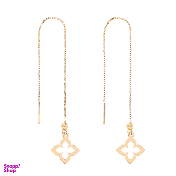 گوشواره طلا 18 عیار زنانه میلی گالری مدل بخیه ای طرح گل کد MT1367