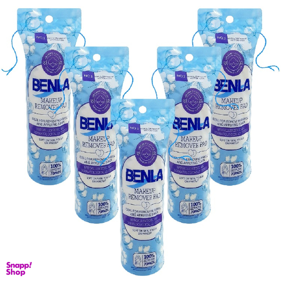 پد آرایش پاک کن بنلا مدل Makeup Wipes مجموعه 5 بسته 72 عددی
