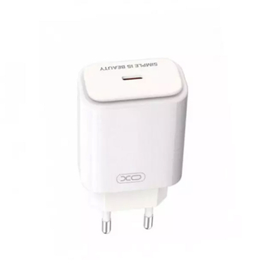 شارژ دیواری 20 وات ایکس او مدل L90B به همراه کابل دیتا Type-C به Lightning