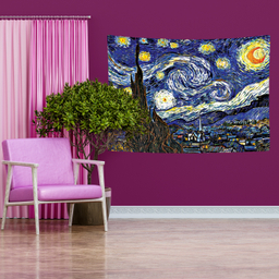 پوستر پارچه ای دیواری پارسان طرح شب پر ستاره ونگوک کد 3001
