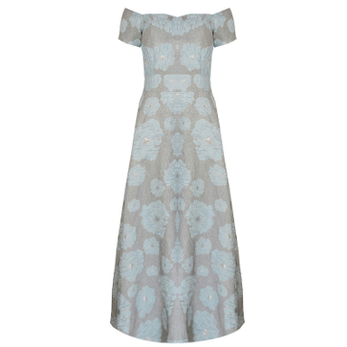 پیراهن زنانه مدل 100052324 گل برجسته رنگ آبی