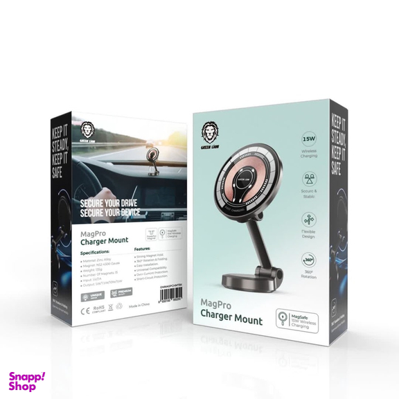 پایه شارژر موبایل گرین لاین مدل MagPro Charger Mount