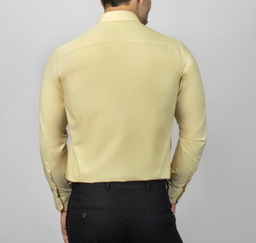 پیراهن آستین بلند مردانه آیکت مدل فلورا آکسفورد کد 118 رنگ خردلی