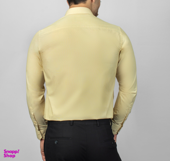 پیراهن آستین بلند مردانه آیکت مدل فلورا آکسفورد کد 118 رنگ خردلی