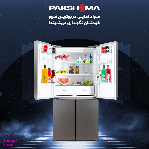 یخچال و فریزر ساید بای ساید 19 فوت پاکشوما مدل 4D RDP 530 W