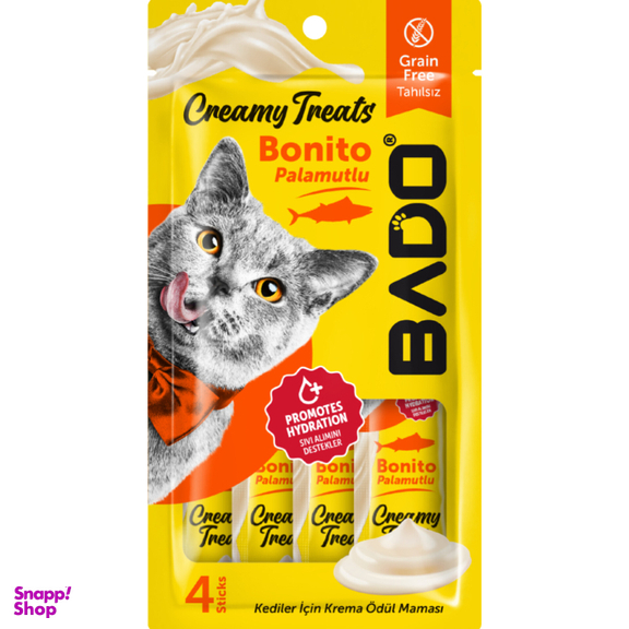 تشویقی گربه بادو مدل بستنی طعم ماهی وزن 60 گرم بسته 4 عددی