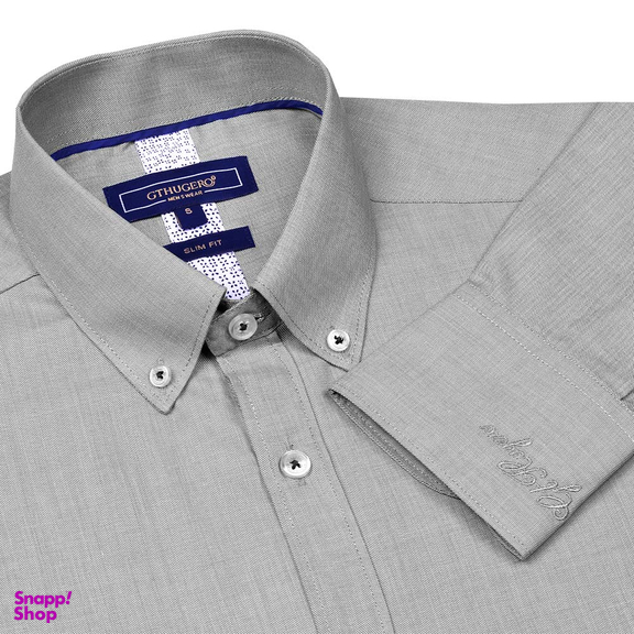 پیراهن آستین بلند مردانه جی تی هوگرو کد 10124 رنگ طوسی