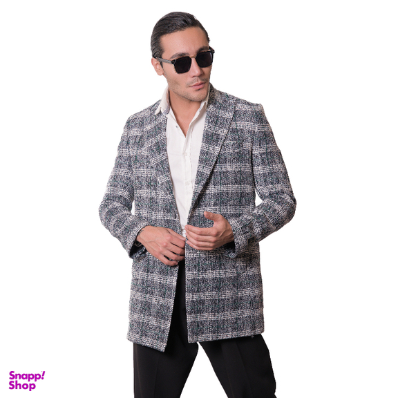 پالتو مردانه مدل چهارخانه کشمیر رنگ سبز