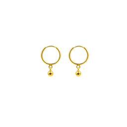 گوشواره حلقه ای طلا 18 عیار زنانه زرلاین مدل گوی آویز کد E-8026