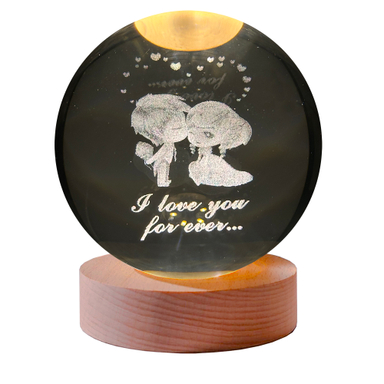 چراغ خواب طرح گوی کریستال مدل عاشقانه