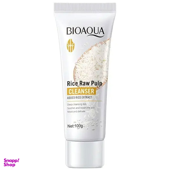 فوم شستشو صورت بایو آکوا مدل برنج حجم 100 میلی لیتر